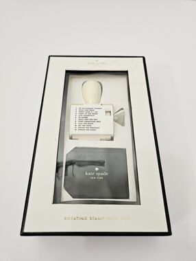 Kate Spade Stamp Set - Rotating Stamp with Pad - Black Ink
